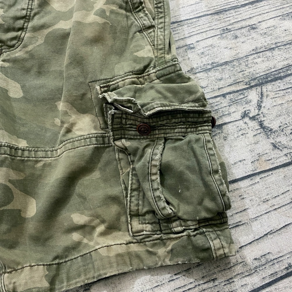 Abercrombie & Fitch Mens 32 Camoflauge Cargo Y2K Vtg Military Shorts Pockets - Picture 4 of 12